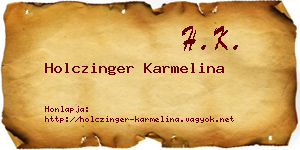 Holczinger Karmelina névjegykártya